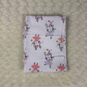 Gerber Purple Ballerina Bunny Rabbit Baby Receiving Blanket Pink Hearts Flannel